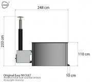 Sonderangebot Kirami Original Breezy M Badefass mit D.170cm mit Kunststoffeinsatz und mit 22KW Cult Auenofen fr 4-6 Personen