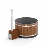 Sonderangebot Kirami Original Breezy M Badefass mit D.170cm mit Kunststoffeinsatz und mit 22KW Cult Auenofen fr 4-6 Personen