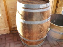 100 Liter Zigarrenfass H.107, D.42cm aus Kastanienholz, Fassvase Holzfass Dekofass Wasserfass Weinfass
