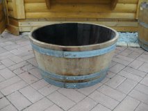 100 Liter gebrauchte Burgunder Eichenfasshälfte mitD.71cm,H.35cm