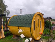 GFF19251  1,9 m, L 2,5 m, Fasssauna Saunafass Gartenfass, Fichte mit / ohne Terrasse fr 4 Personen ohne Ofen