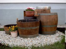 600 Liter Fasskombination Weinfass Regentonnen Waserfass Wasserspiel Fassbrunnen