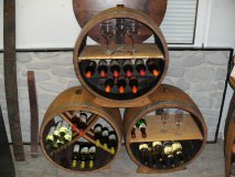 Bacchus-M Weinregal fr bis zu 50Fl. aus massivem Eichenholzfass