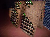 120er Champagner Rüttelbrett als Dreieck, Rüttelpult, Weinregal