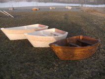 NORDIKA-23 Holzboot Designboot als Garten-Dekoration